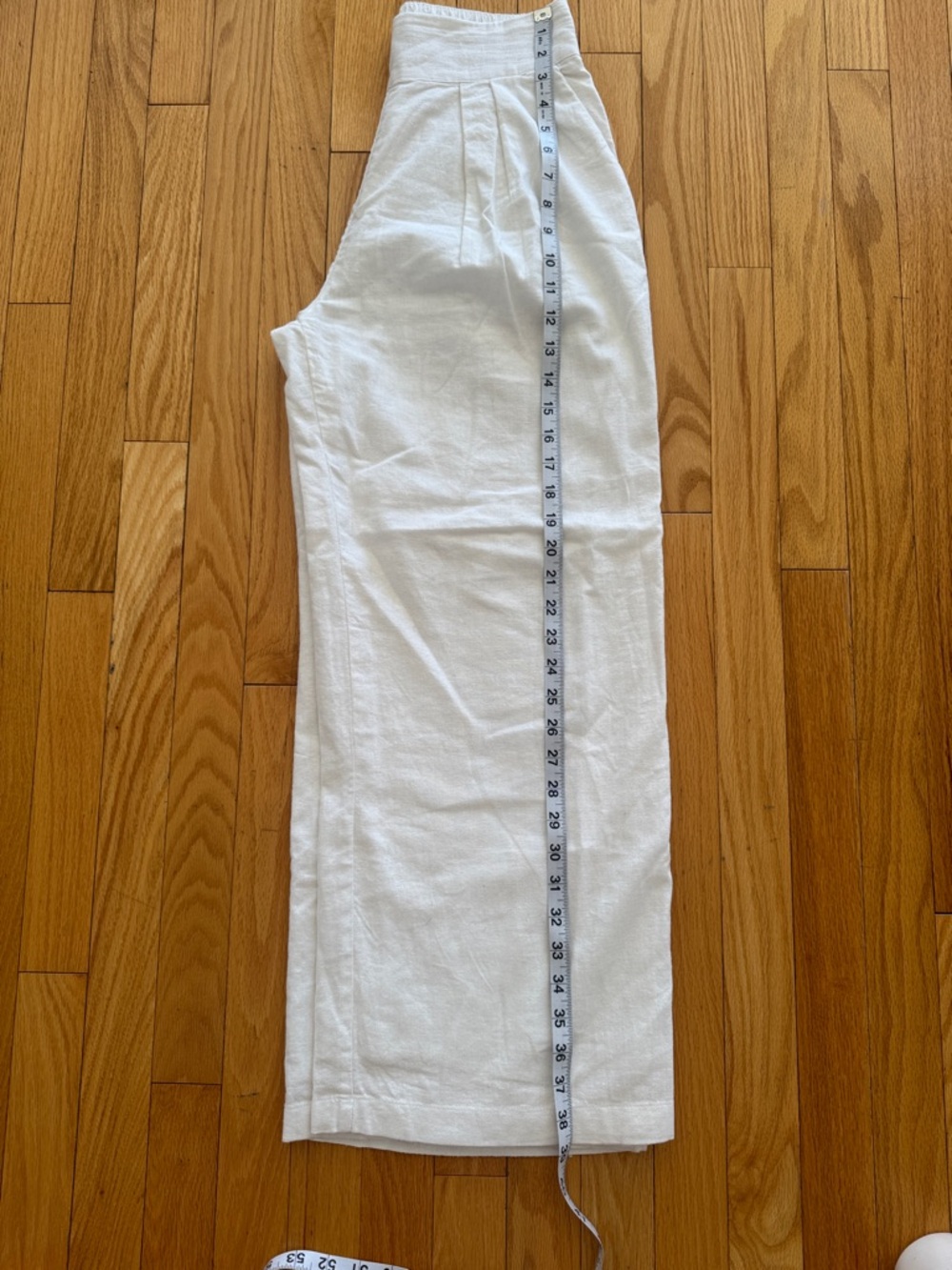 ABERCROMBIE & FITCH White Linen Blend Ultra Wide Leg Trousers Pants - Size XS - Picture 11 of 12